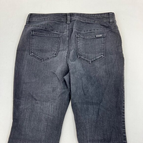 Chico’s So Slimming Straight Leg Jeans Faded Black Womens Size Medium Short - Picture 6 of 9